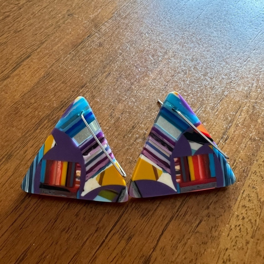 Colorful Geometric Earrings - Picture 4 of 4